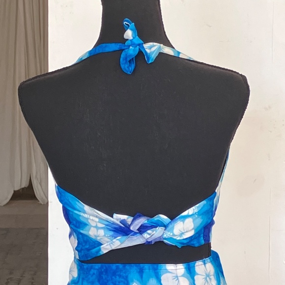 Blue and white floral print 2pc set - Picture 2 of 10